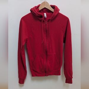 American Apparel Red Zip Up Hoodie